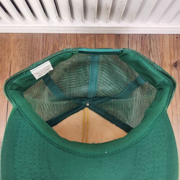 VTG Laramie Tires Snapback Trucker Hat Cap White Green Colorful Logo Farmer Mesh - Picture 9 of 10